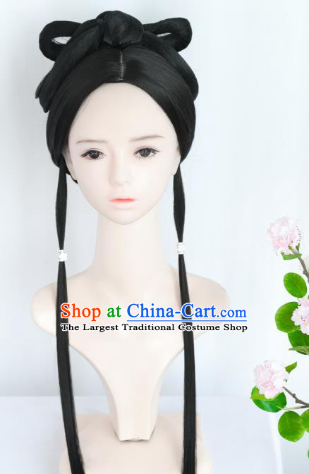 Chinese Song Dynasty Noble Lady Wigs Best Quality Wigs China Cosplay Wig Chignon Ancient Female Wig Sheath