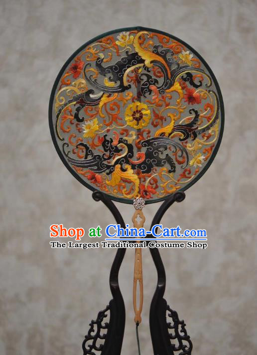 China Handmade Exquisite Embroidery Fans Traditional Court Hanfu Fan Ancient Palace Fan