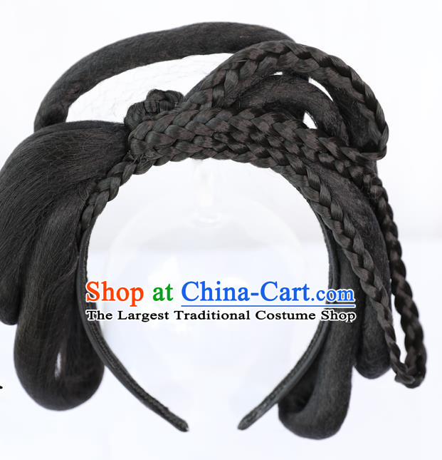 Chinese Ming Dynasty Princess Wig Hairpiece Quality Wig Sheath China Ancient Cosplay Court Lady Wigs Chignon Hair Clasp