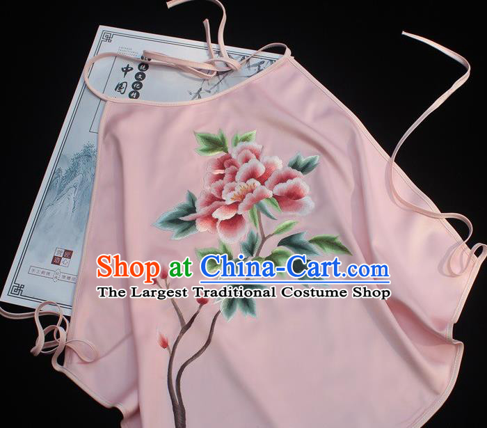 Chinese Embroidered Pink Silk Bellyband Female Underwear Suzhou Embroidery Clothing