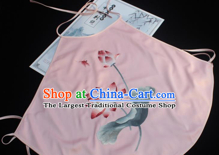 Chinese Suzhou Embroidery Lotus Clothing Pink Silk Bellyband Female Underwear Embroidered Sexy Stomachers