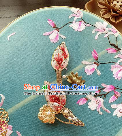 China Classical Cheongsam Accessories Traditional Embroidered Lotus Brooch