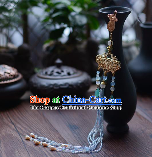 China Cheongsam Beads Tassel Pendant Handmade Brooch National Women Accessories