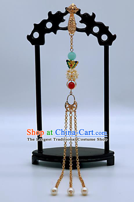 China Cheongsam Waist Tassel Pendant Handmade Brooch National Women Pearls Accessories