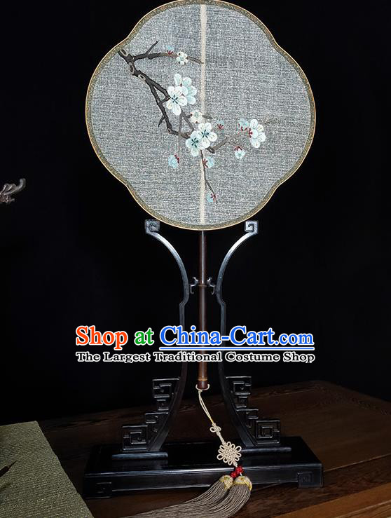 China Handmade Printing Plum Blossom Palace Fan Silk Fan Traditional Bamboo Fans