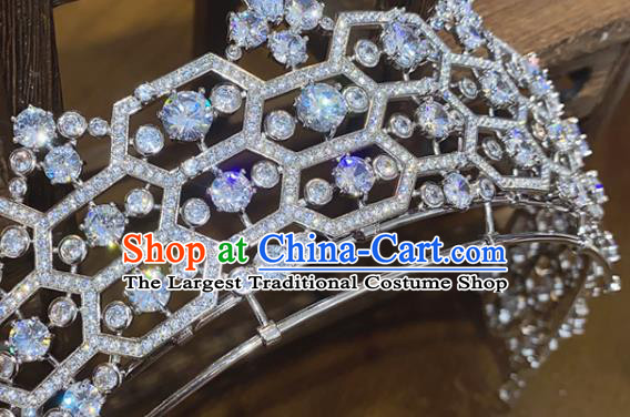 Top Handmade Wedding Zircon Royal Crown Bride Accessories Europe Princess Hair Jewelry