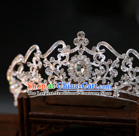 Europe Wedding Zircon Royal Crown Princess Hair Jewelry Handmade Bride Hair Accessories