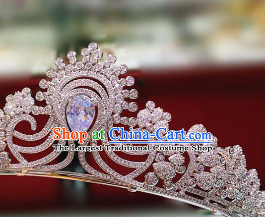 Top Europe Wedding Bride Hair Accessories Baroque Hair Jewelry Princess Zircon Royal Crown