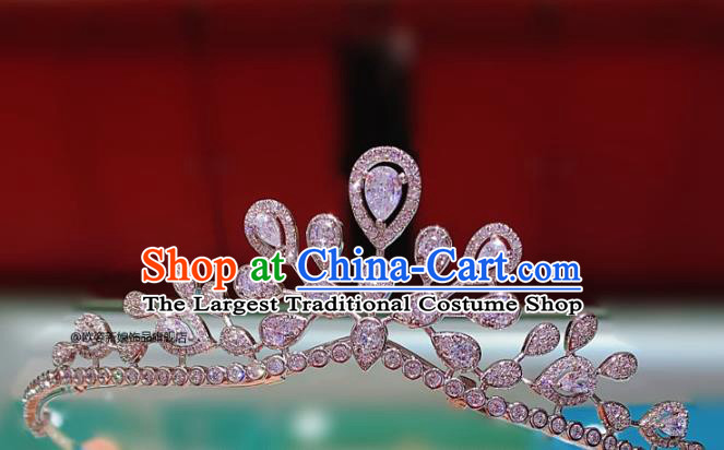 Top Baroque Bride Hair Jewelry Princess Zircon Royal Crown Europe Wedding Headwear