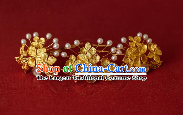 China Ancient Palace Lady Gilding Hydrangea Hairpins Song Dynasty Empress Hair Sticks Hair Accessories