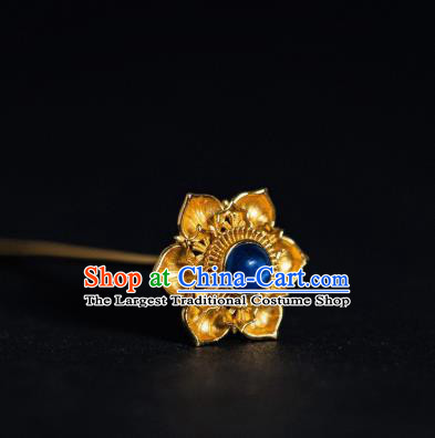 China Ancient Gilding Hairpins Empress Hair Accessories Ming Dynasty Plum Blossom Hair Stick