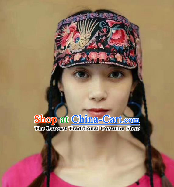 China National Individuality Hair Accessories Handmade Ethnic Embroidered Cap Flax Headband