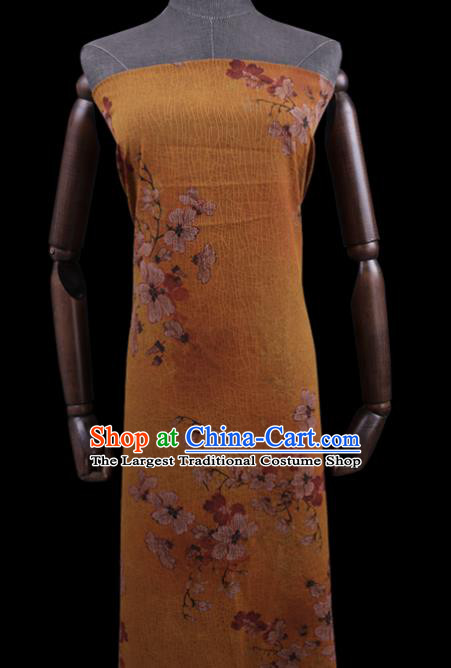 Chinese Classical Silk Drapery Asian Flowers Butterfly Pattern Design Silk Traditional Cheongsam Cloth Fabric