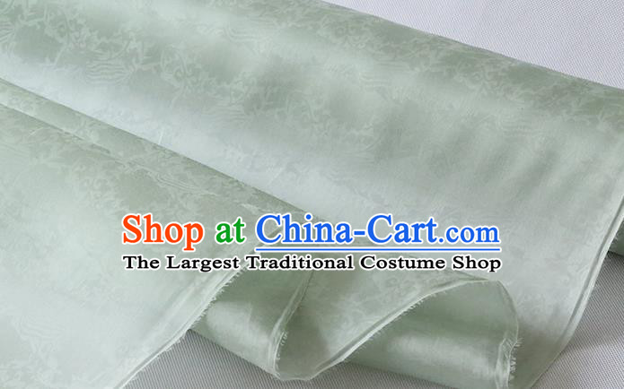 Chinese Traditional Hanfu Dress Classical Phoenix Peony Pattern Organza Fabric Jacquard Cloth Pea Green Silk Drapery Damask