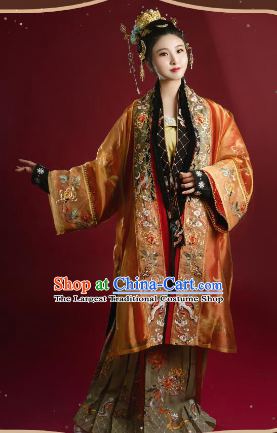 China Traditional Song Dynasty Historical Costumes Ancient Court Empress Embroidered Hanfu Clothing Full Set