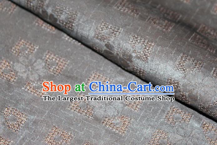 Chinese Classical Hollowed Pattern Silk Drapery Traditional Cheongsam Fabric Grey Gambiered Guangdong Gauze