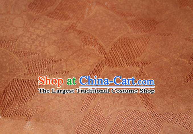 Chinese Classical Pattern Silk Drapery Traditional Gambiered Guangdong Gauze Cheongsam Rust Red Fabric