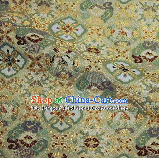 Asian Traditional Dragon Pattern Design Yellow Brocade Nishijin Tapestry Satin Japanese Kimono Cloth Fabric