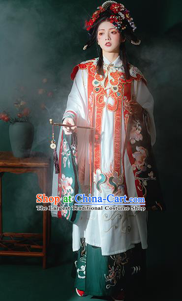 China Ancient Ming Dynasty Court Princess Embroidered Costume Traditional Palace Hanfu Clothing for Women