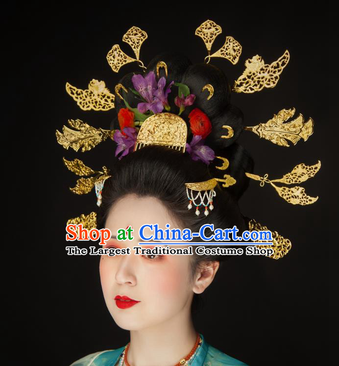 China Tang Dynasty Imperial Concubine Hairpins Ancient Court Woman Hair Accessories Complete Set