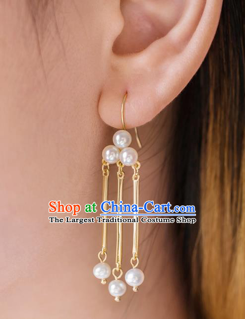 China Ancient Imperial Concubine Ear Jewelry Accessories Traditional Qing Dynasty Court Earrings