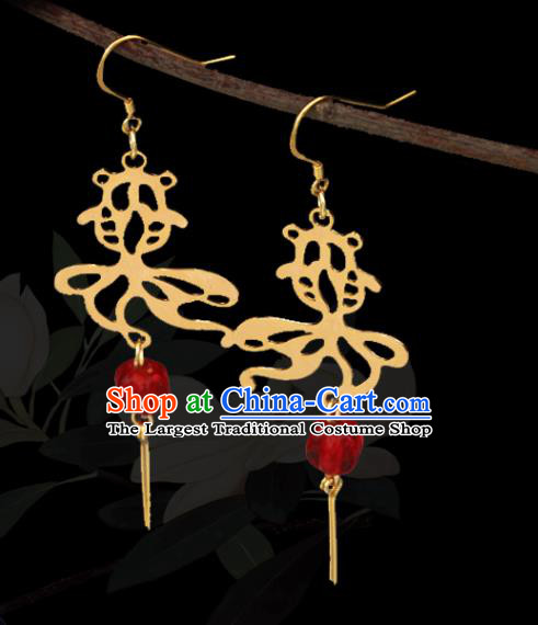 Handmade Chinese Traditional Hanfu Earrings National Goldfish Ear Accessories