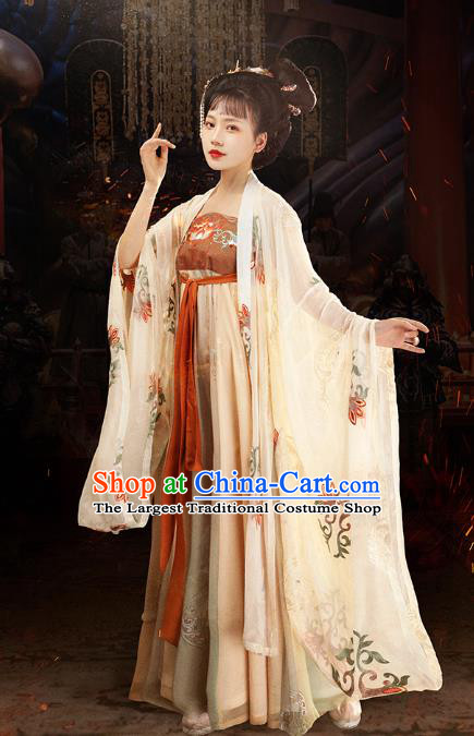 China Ancient Court Princess Hanfu Dress Traditional Tang Dynasty Palace Beauty Historical Clothing