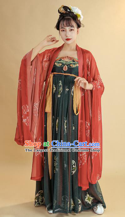 China Tang Dynasty Palace Lady Hanfu Dress Traditional Ancient Court Woman Historical Clothing