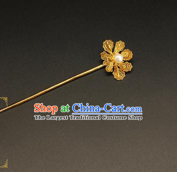 China Handmade Hair Accessories Ancient Ming Dynasty Empress Hairpin Traditional Gilding Hair Stick