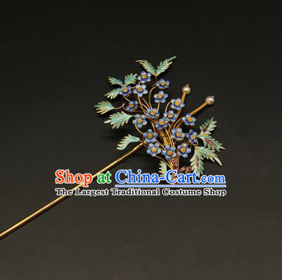 China Ancient Ming Dynasty Empress Hairpin Traditional Court Hair Stick Handmade Enamel Plum Hair Accessories