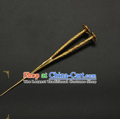 China Ancient Song Dynasty Golden Hair Stick Court Hair Accessories Traditional Handmade Hairpin