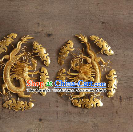 China Ancient Court Woman Hairpin Traditional Qing Dynasty Hair Accessories Handmade Golden Hair Claws