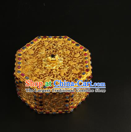 China Ancient Court Jewelry Box Handmade Qing Dynasty Palace Gems Accessories