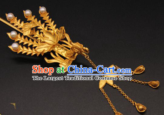 China Traditional Qing Dynasty Pearls Phoenix Hair Stick Queen Hair Accessories Handmade Ancient Empress Hairpin