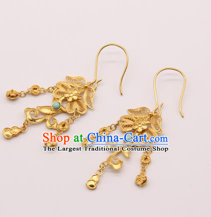 Handmade Chinese Traditional Qing Dynasty Palace Ear Accessories Ancient Imperial Consort Earrings Jewelry