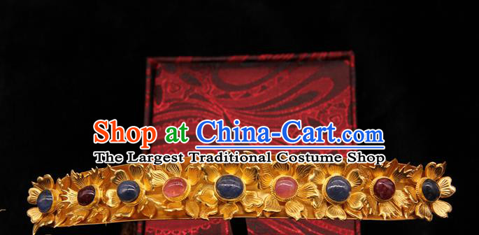 China Handmade Hair Accessories Ancient Imperial Consort Hairpin Traditional Ming Dynasty Gems Hair Stick