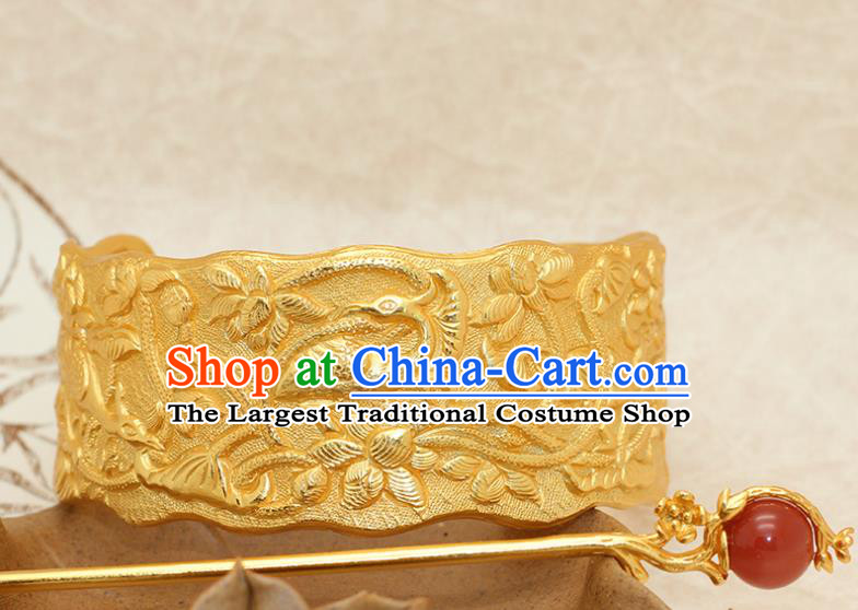 China Traditional Ming Dynasty Prince Golden Hairdo Crown Ancient Noble Childe Hairpin Hair Accessories