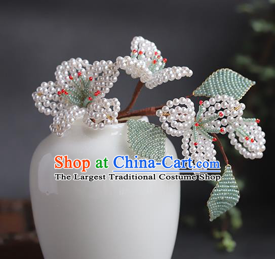 Chinese Traditional Hanfu Hairpin Hair Accessories Ancient Princess Pearls Pear Blossom Hair Stick