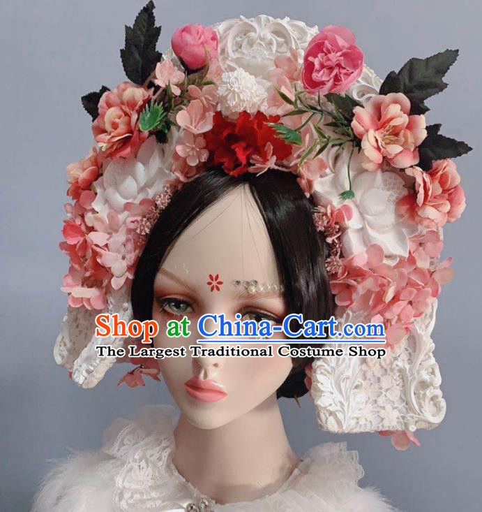 China Ancient Palace Lady Chaplet Traditional Drama Hair Accessories Song Dynasty Imperial Consort Headwear