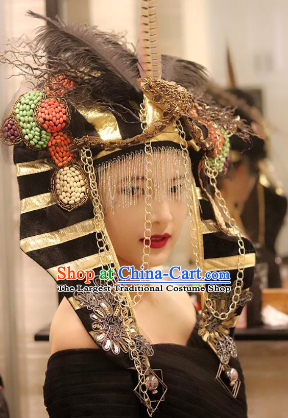 Handmade Stage Show Egypt Chief Headdress Halloween Cosplay Hair Accessories Queen Royal Crown