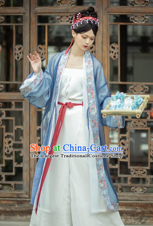 China Traditional Song Dynasty Court Woman Hanfu Costume Ancient Imperial Concubine Historical Clothing