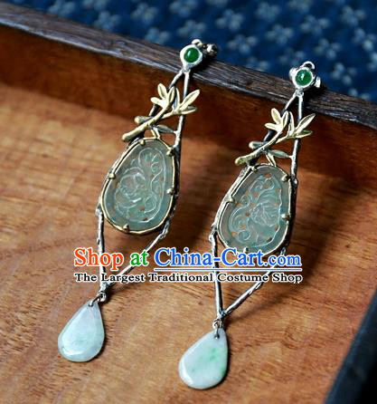 China National Jade Jewelry Traditional Cheongsam Earrings Handmade Ear Accessories