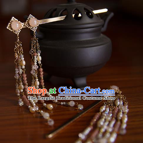 China Tang Dynasty Palace Tassel Hair Stick Traditional Hanfu Hair Accessories Ancient Imperial Consort Hairpin