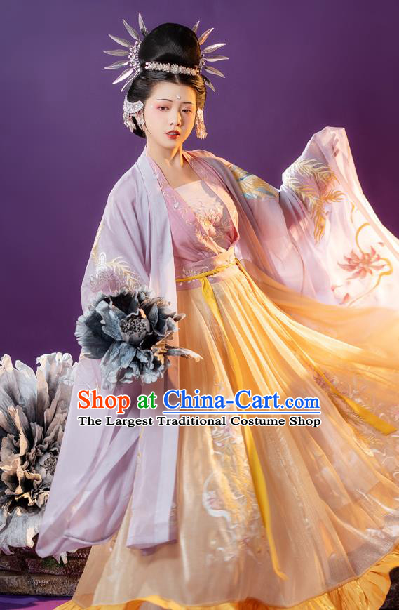 Traditional China Song Dynasty Imperial Concubine Clothing Ancient Palace Woman Embroidered Hanfu Dress Apparels