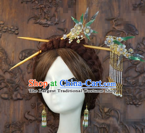 China Ancient Swordswoman Bamboo Hairpins Hair Accessories Traditional Hanfu Hair Sticks