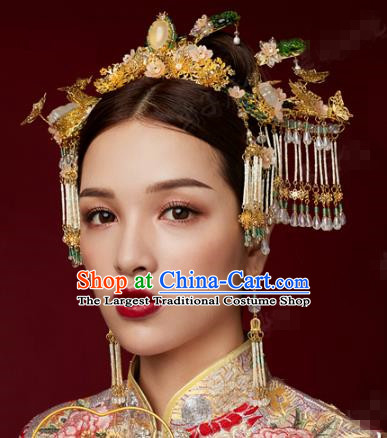 China Ancient Bride Hair Accessories Headwear Traditional Wedding Flowers Hair Crown and Hairpins