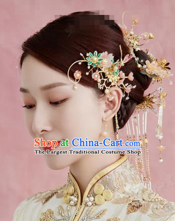 China Traditional Xiuhe Suit Hair Combs Ancient Bride Hairpins Wedding Luxury Hair Accessories Full Set