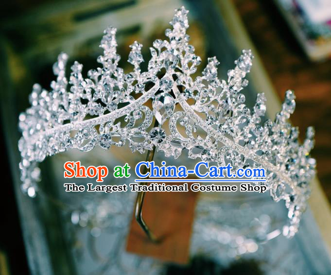 Retro European Wedding Royal Crown Handmade Court Hair Accessories Baroque Princess Zircon Headwear