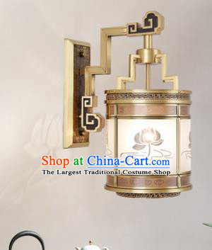 Top Grade Chinese Traditional Handmade Brass Wall Lantern Classical Printing Lotus Palace Lanterns