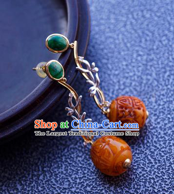 Top Grade Chinese Handmade Beeswax Ear Jewelry Accessories Traditional Classical Earrings